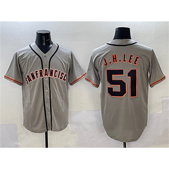 seanshop  San Francisco Giants #51 Jung Hoo Lee Gray  Cool Base Stitched Jersey 2