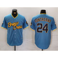 seanshop    Milwaukee Brewers #24 William Contreras Blue  2022 City Connect Cool Base Stitched Jersey