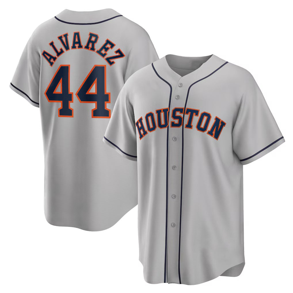 seanshop Houston Astros #44 Yordan ¨¢lvarez Gray  Road Replica Player Jersey