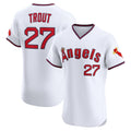 seanshop Los Angeles Angels #27 Mike Trout White  Alternate 2 Elite Jersey