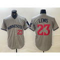 seanshop  Minnesota Twins #23 Royce Lewis Number 2023 Grey  Home Team Cool Base Stitched Jerseys