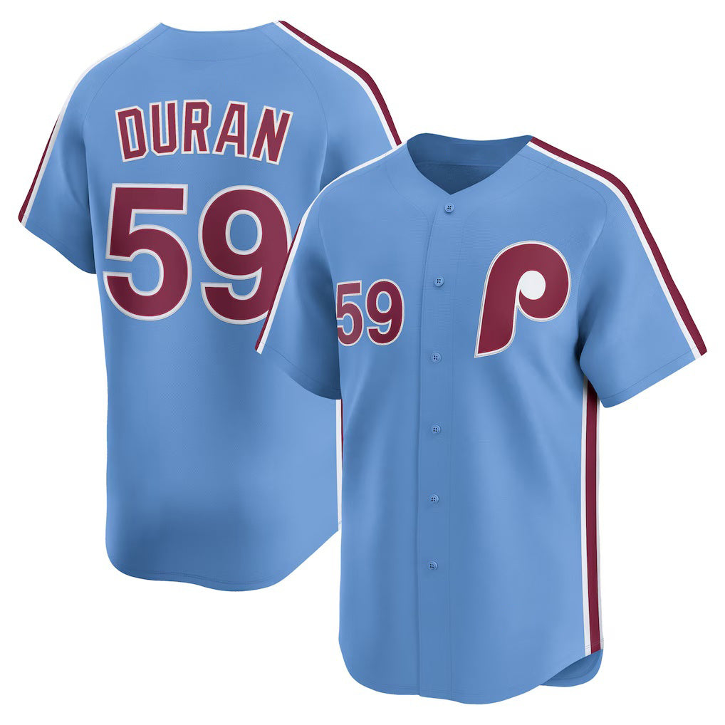 seanshop  Philadelphia Phillies #59 Jhoan Duran Light Blue  Alternate Limited Player Jersey