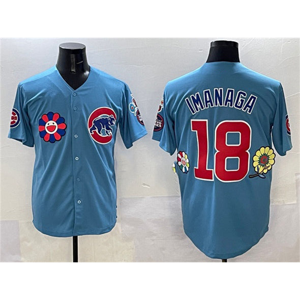seanshop  Chicago Cubs #18 Sh¨­ta Imanaga Blue  2025 Tokyo Series 2nd Alternate Limited Stitched Jersey