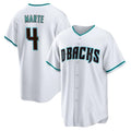 seanshop  Arizona Diamondbacks #4 Ketel Marte White  Cool Base Stitched Jersey