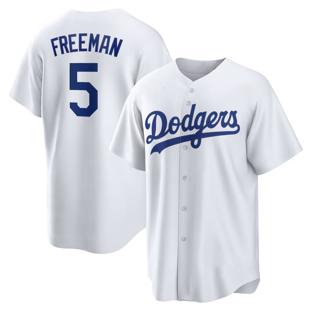 seanshop Los Angeles Dodgers #5 Freddie Freeman White  Replica Player Jersey