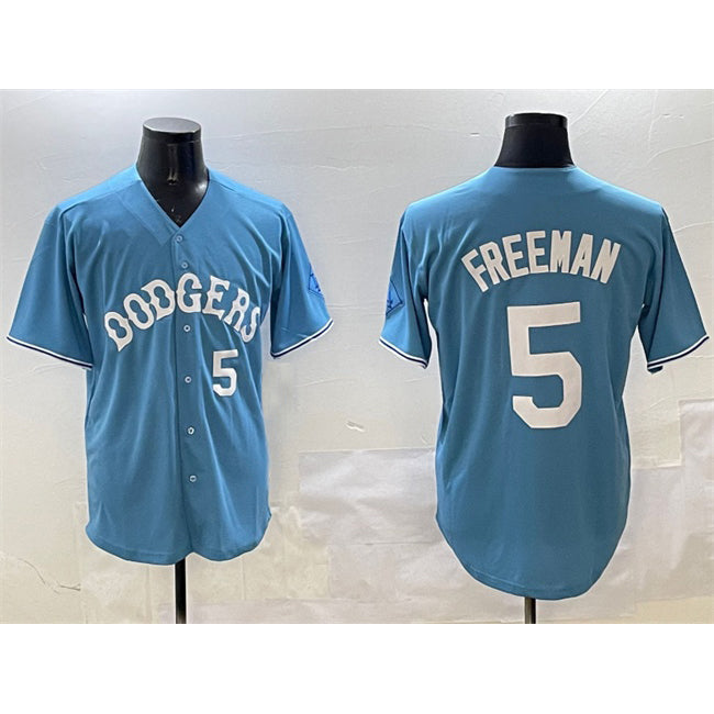 seanshop Los Angeles Dodgers #5 Freddie Freeman Light Blue  Limited Stitched Jersey