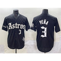 seanshop Houston Astros #3 Jeremy Pena Black  Gothic 'Houston Born Barrio Raised' Limited Stitched Jersey