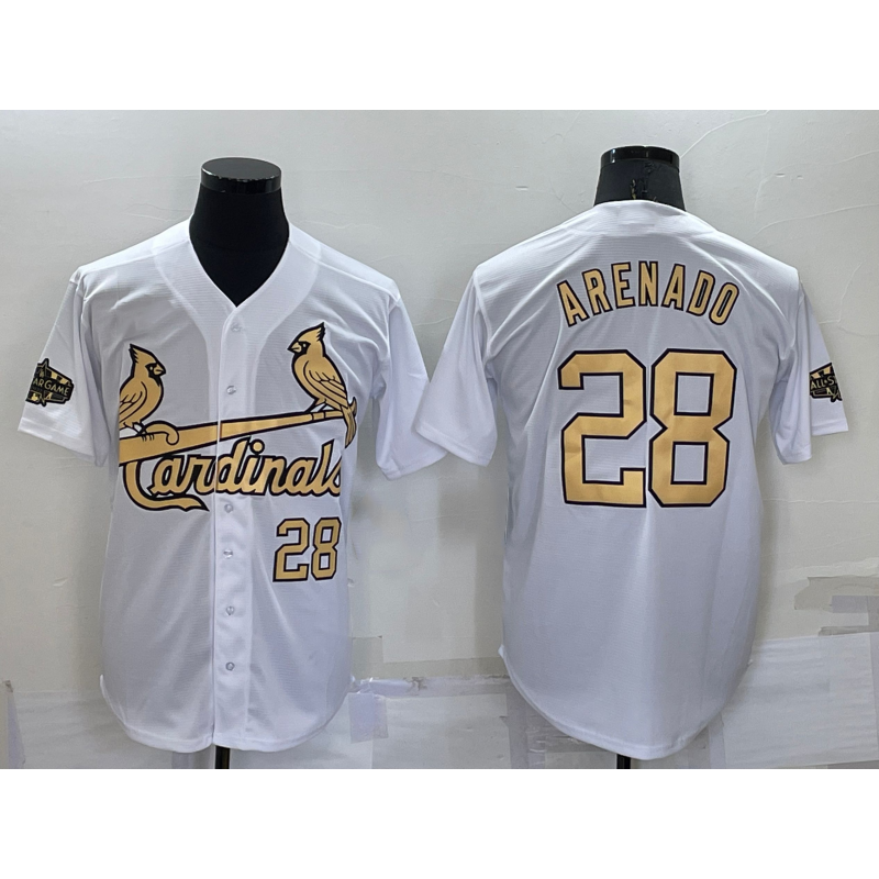 seanshop  St. Louis Cardinals #28 Nolan Arenado Number White  2022 All Star Stitched Cool Base Jersey