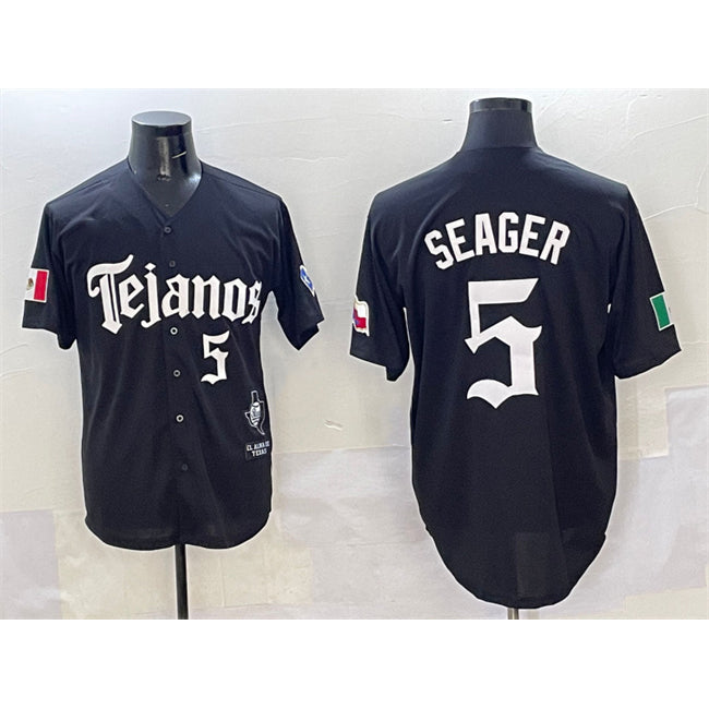 seanshop  Texas Rangers #5 Corey Seager Black  Mexico 2025 Vapor Premier Limited Stitched Jersey