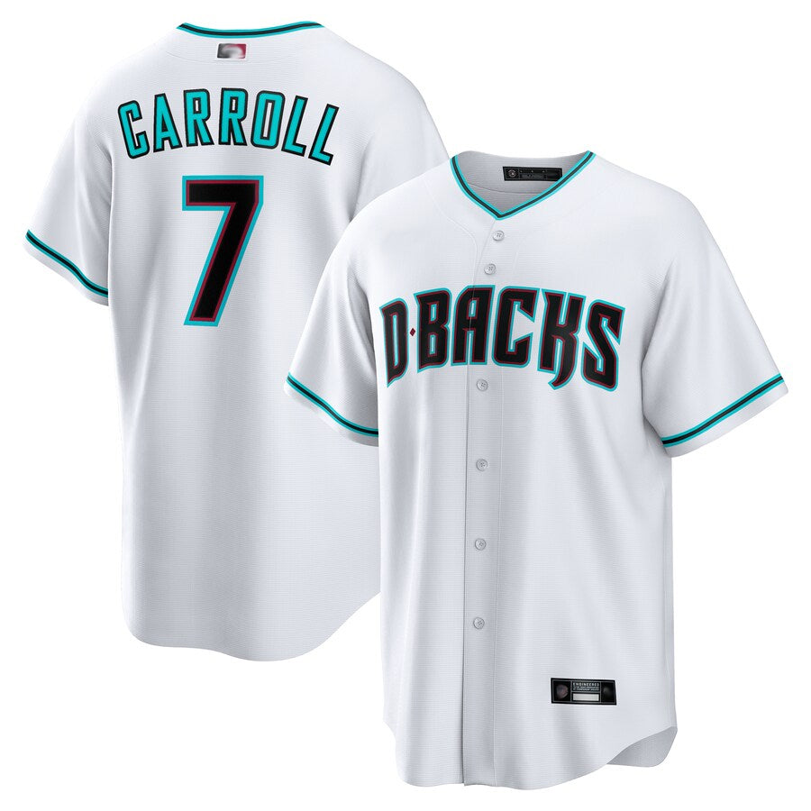 Seanshop A.Diamondbacks #7 Corbin Carroll Player White Replica Personalized Stitched Jerseys