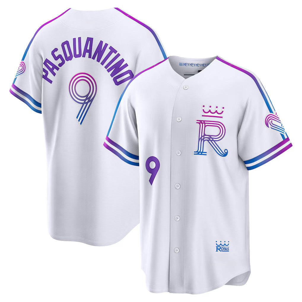 seanshop  Kansas City Royals #9 Vinnie Pasquantino White  2026 City Connect Stadium Jersey
