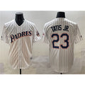 seanshop  San Diego Padres #23 Fernando Tatis Jr. White  Throwback With Patch Cool Base Stitched Jersey
