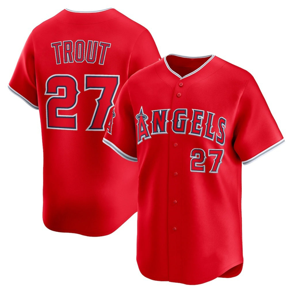 seanshop Los Angeles Angels #27 Mike Trout Red  Alternate Limited Player Jersey