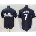 seanshop  Philadelphia Phillies #7 Trea Turner Black  Lights Out Limited Stitched Jersey