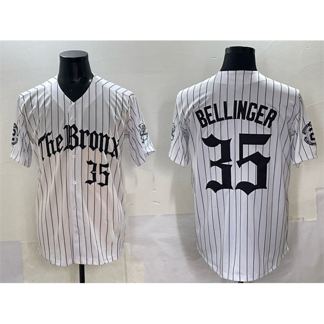 seanshop  New York Yankees #35 Cody Bellinger White  Pinstripe 'Gothic Legacy Edition' Vapor Premier Limited Stitched Jersey