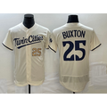 seanshop  Minnesota Twins #25 Byron Buxton Number 2023 Cream  Flex Base Stitched Jersey