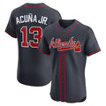 seanshop Atlanta Braves #13 Ronald Acu?a Jr. Navy  Alternate Elite Jersey