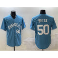 seanshop Los Angeles Dodgers #50 Mookie Betts Light Blue  Limited Stitched Jersey
