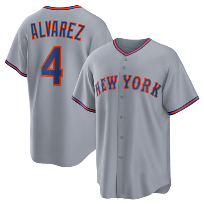 seanshop  New York Mets #4 Francisco Alvarez Gray  2025 Limited Stitched Jersey