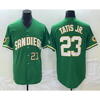 seanshop  San Diego Padres #23 Fernando Tatis Jr Number Green  Cool Base Stitched Jersey