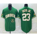 seanshop  San Diego Padres #23 Fernando Tatis Jr Number Green  Cool Base Stitched Jersey
