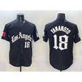 seanshop Los Angeles Dodgers #18 Yoshinobu Yamamoto Black  Mexico 2025 LA Gothic Style With Fernando Patch Vapor Premier Limited Stitched Jersey