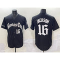 seanshop  Kansas City Royals #16 Bo Jackson Black  'Gothic Crown Edition' Vapor Premier Limited Stitched Jersey