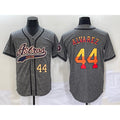 seanshop Houston Astros #44 Yordan Alvarez Number Grey  Gridiron Cool Base Stitched Jersey