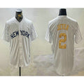 seanshop  New York Yankees #2 Derek Jeter White  Pinstripe Name Fashion Cool Base Jersey
