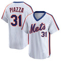 seanshop  New York Mets #31 Mike Piazza White  Throwback Cooperstown Collection Limited Jersey