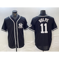 seanshop  New York Yankees #11 Anthony Volpe Black White  Cool Base Stitched Jersey