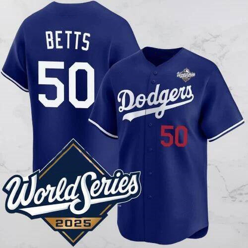 seanshop Los Angeles Dodgers #50 Mookie Betts Blue  2025 World Series Vapor Limited Stitched Jersey