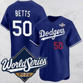 seanshop Los Angeles Dodgers #50 Mookie Betts Blue  2025 World Series Vapor Limited Stitched Jersey
