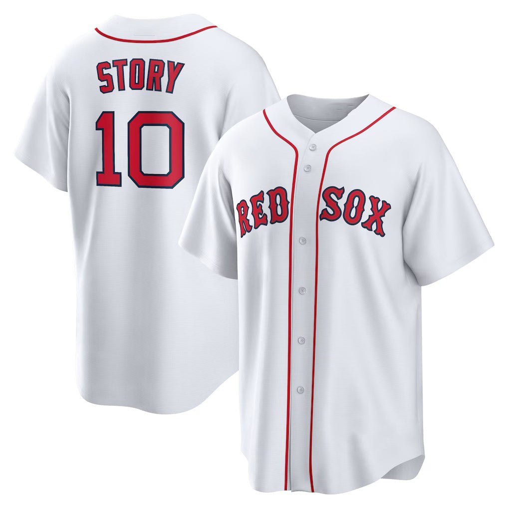 seanshop Boston Red Sox #10 Trevor Story White  Home Replica Jersey