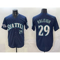 seanshop  Seattle Mariners #29 Cal Raleigh Navy  With 2025 AL West Division Champions Patch Limited Stitched jersey