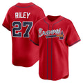 seanshop Atlanta Braves #27 Austin Riley Red  Alternate Limited Player Jersey