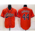 seanshop Houston Astros #44 Yordan Alvarez Orange  With Patch Cool Base Stitched Jersey