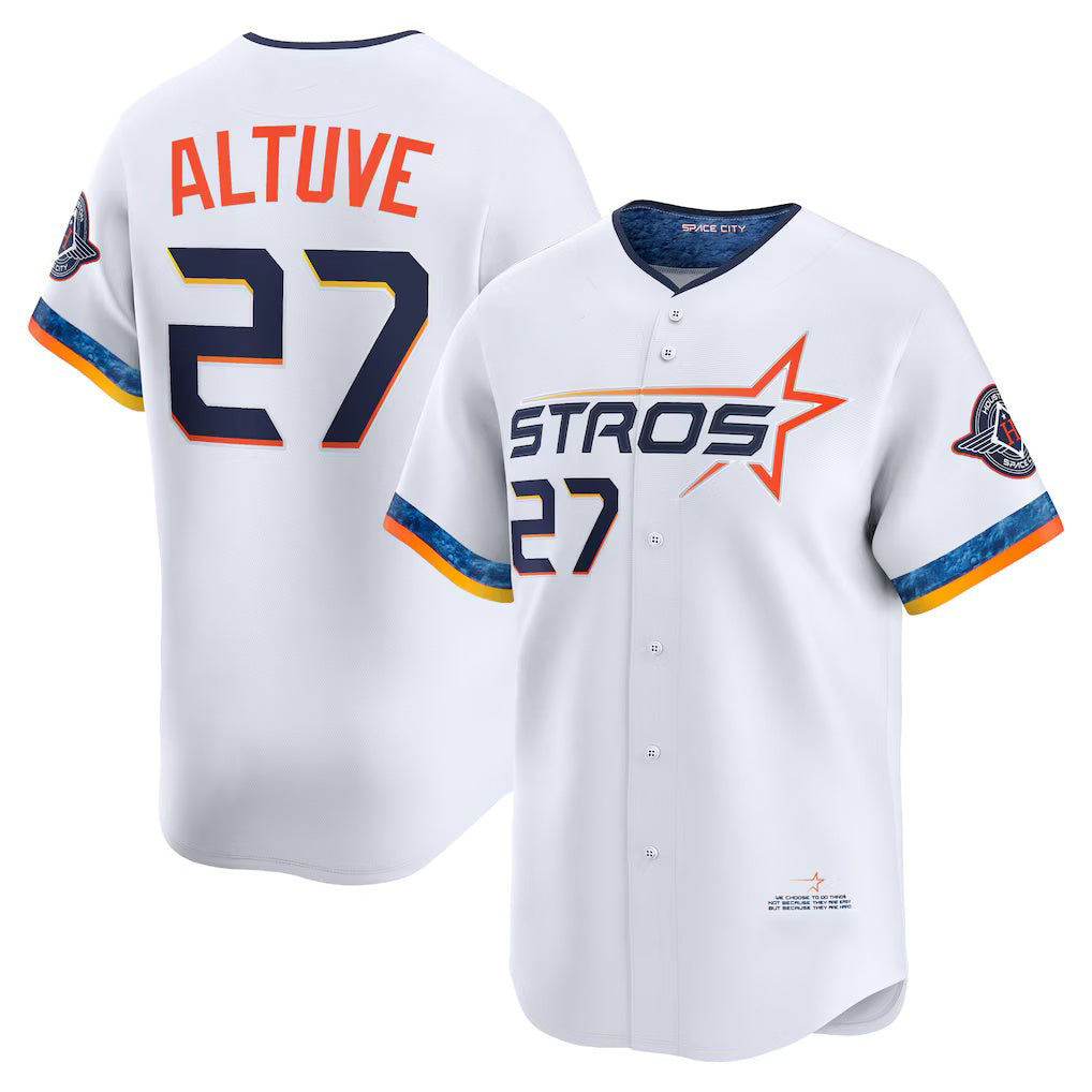 seanshop Houston Astros #27 Jose Altuve White  2025 City Connect Limited Player Jersey