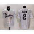 seanshop  New York Yankees #2 Derek Jeter White  Pinstripe Fashion Cool Base Jerseys 2