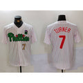 seanshop  Philadelphia Phillies #7 Trea Turner White Green  Cool Base Stitched Jerseys