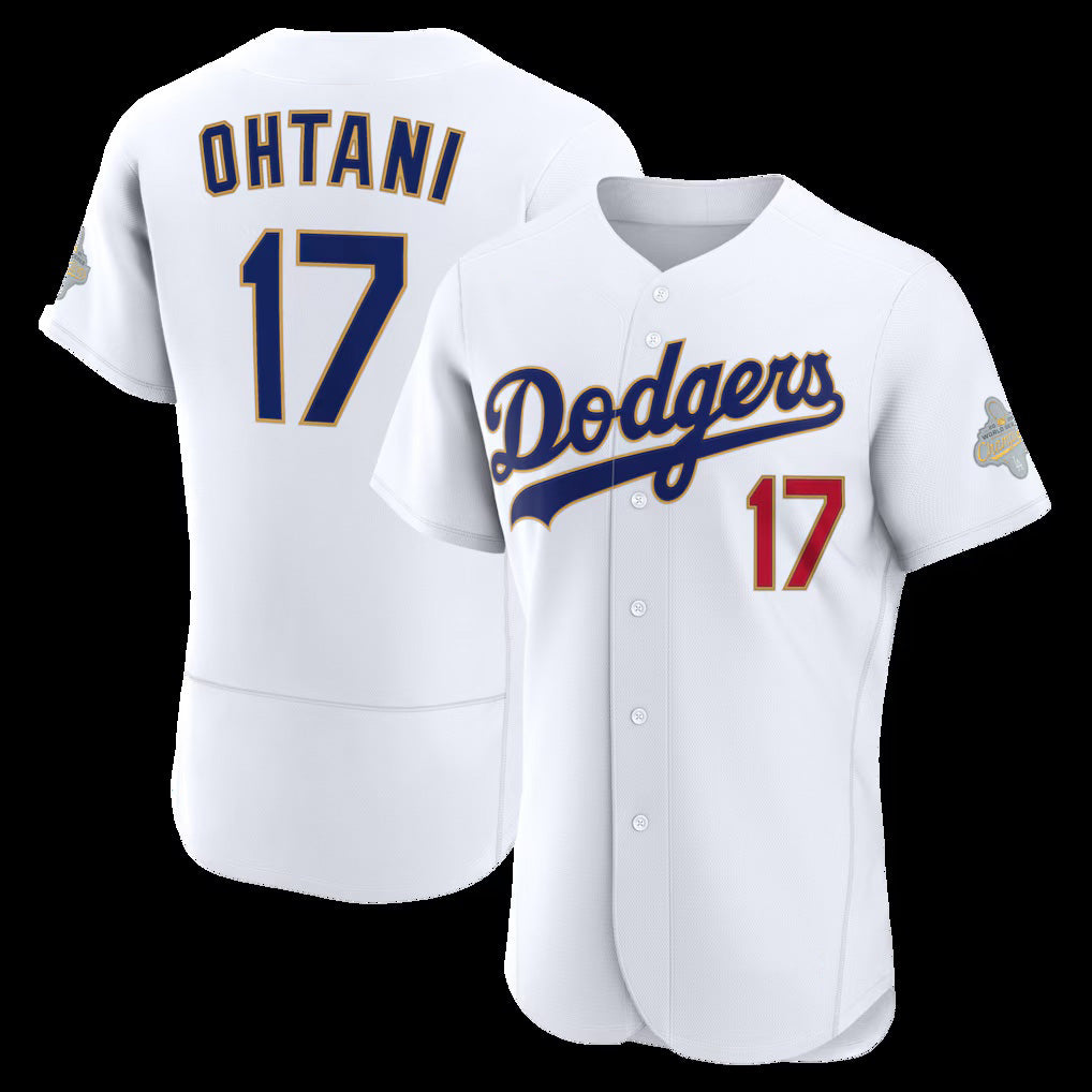 seanshop Los Angeles Dodgers #17 Shohei Ohtani White  2026 Gold Collection Authentic Jersey