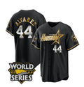 seanshop Houston Astros #44 Yordan Alvarez Black Gold  2022 World Series Stitched Jersey