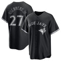 seanshop   Toronto Blue Jays #27 Vladimir Guerrero Jr. Black  Lights Out Limited Stitched Jersey