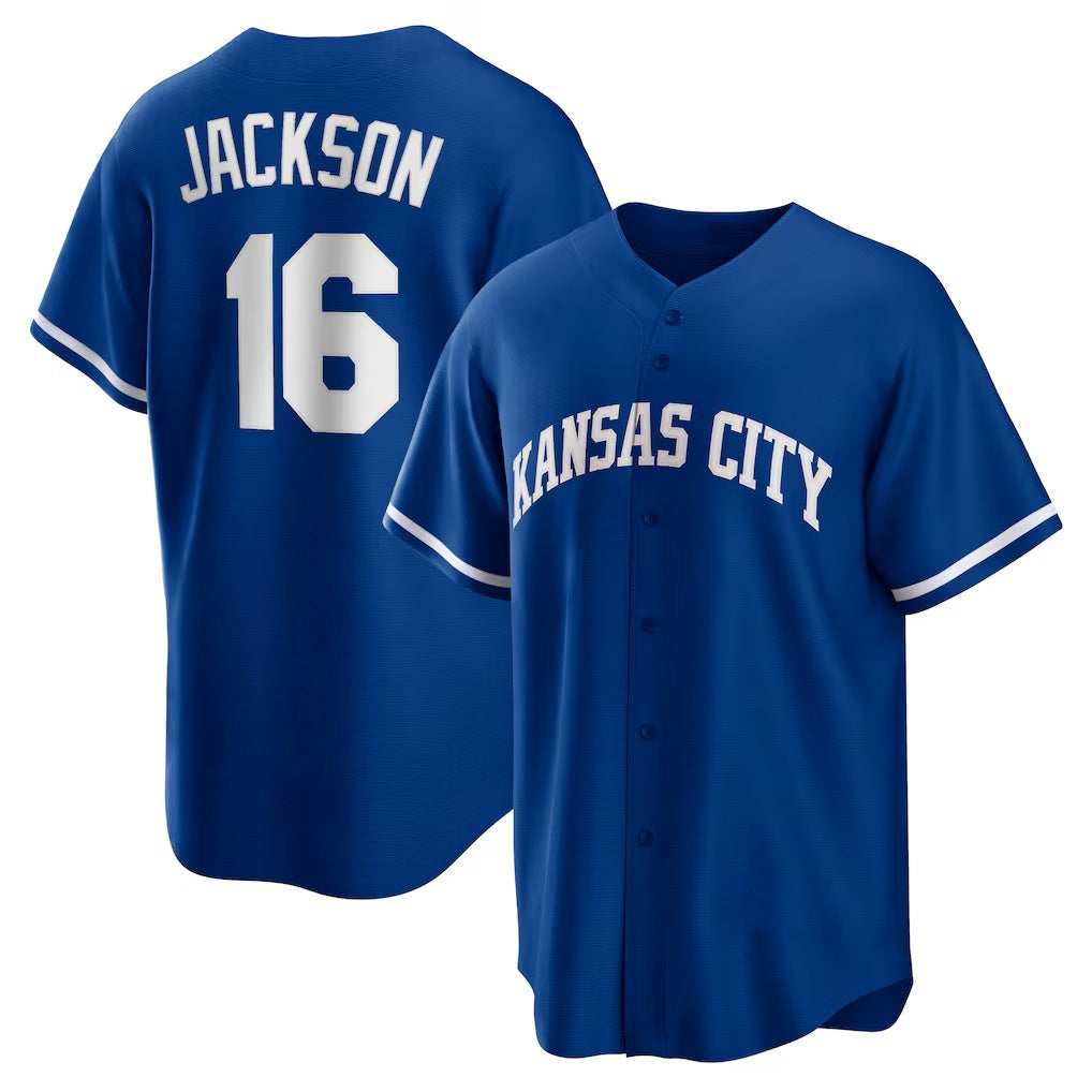 seanshop  Kansas City Royals #16 Bo Jackson Rush Blue  Alternate 2 Replica Jersey