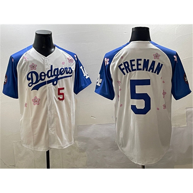 seanshop Los Angeles Dodgers #5 Freddie Freeman White Royal  2025 Tokyo Series Limited Stitched Jersey