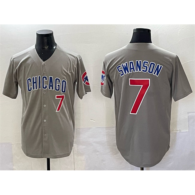 seanshop  Chicago Cubs #7 Dansby Swanson Gray  Limited Stitched Jersey