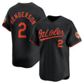 seanshop Baltimore Orioles #2 Gunnar Henderson Black  Alternate Limited Player Jersey