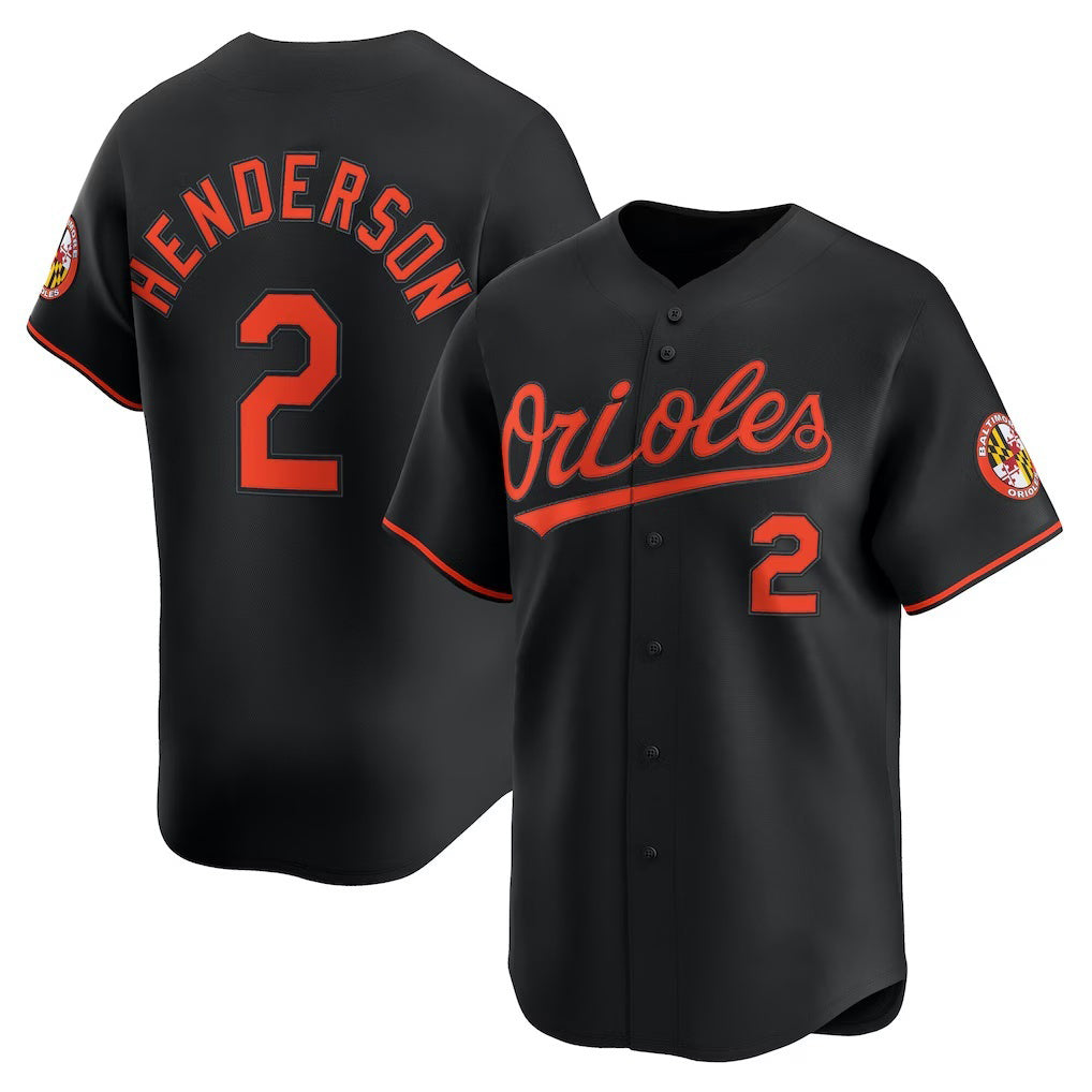seanshop Baltimore Orioles #2 Gunnar Henderson Black  Alternate Limited Player Jersey