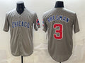seanshop  Chicago Cubs #3 Alex Bregman Grey  Limited Stitched Jersey