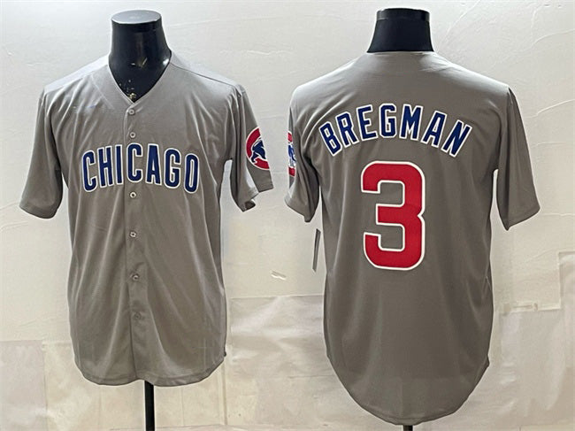 seanshop  Chicago Cubs #3 Alex Bregman Grey  Limited Stitched Jersey